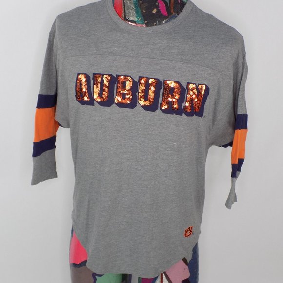 Victoria Secret PINK Auburn Tigers NCCA College Gray Bling TShirt XS - Picture 2 of 9